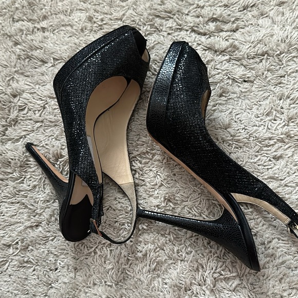 JIMMY CHOO Black Sequin Nova Glitter Slingback Pumps - Picture 8 of 12